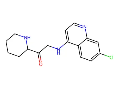 Piperidine, 2-((7-chloro-4-quinolylamino)acetyl)- structure