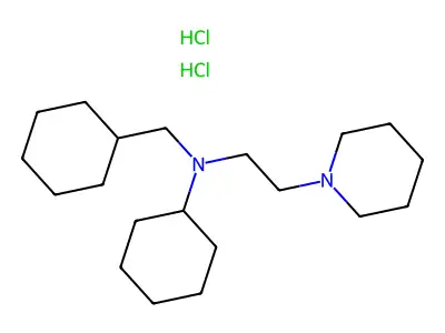 Piperidine, 1-(2-(cyclohexyl(cyclohexylmethyl)amino)ethyl)-, dihydrochloride structure