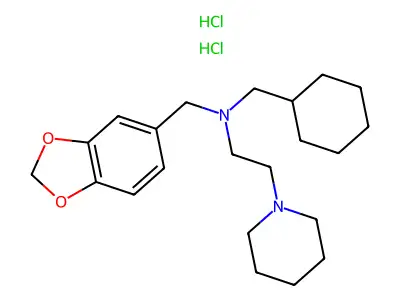 Piperidine, 1-(2-((cyclohexylmethyl)piperonylamino)ethyl)-, dihydrochloride structure