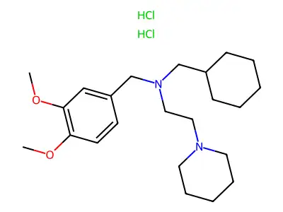Piperidine, 1-(2-((cyclohexylmethyl)veratrylamino)ethyl)-, dihydrochloride structure