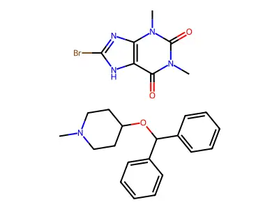 4-(Diphenylmethoxy)-1-methylpiperidine bromotheophylline structure