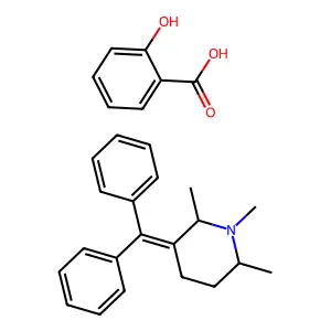 Piperidine, 3-(diphenylmethylene)-1,2,6-trimethyl-, salicylate structure