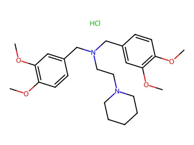 Piperidine, 1-(2-(diveratrylamino)ethyl)-, monohydrochloride structure