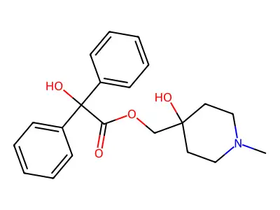 4-Piperidinemethanol, 4-hydroxy-1-methyl-, benzilate structure