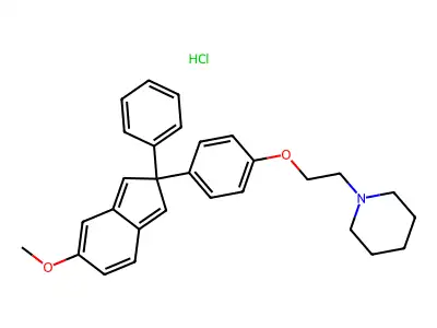 1-(2-(p-(6-Methoxy-2-phenyl-3-indenyl)phenoxy)ethyl)piperidine hydrochloride structure