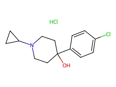 4-Piperidinol, 4-(p-chlorophenyl)-1-cyclopropyl-, hydrochloride structure