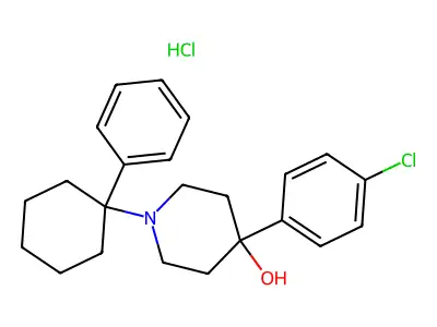 4-Piperidinol, 4-(p-chlorophenyl)-1-(1-phenylcyclohexyl)-, hydrochloride structure