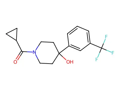 4-Piperidinol, 1-(cyclopropylcarbonyl)-4-(alpha,alpha,alpha-trifluoro-m-tolyl)- structure