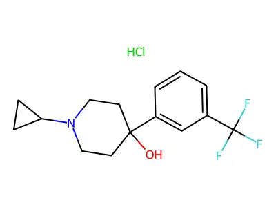 4-Piperidinol, 1-cyclopropyl-4-(alpha,alpha,alpha-trifluoro-m-tolyl)-, hydrochloride structure