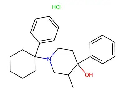 4-Piperidinol, 3-methyl-4-phenyl-1-(1-phenylcyclohexyl)-, hydrochloride structure
