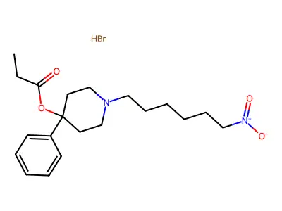 4-Piperidinol, 1-(6-nitrohexyl)-4-phenyl-, propionate (ester), hydrobromide structure
