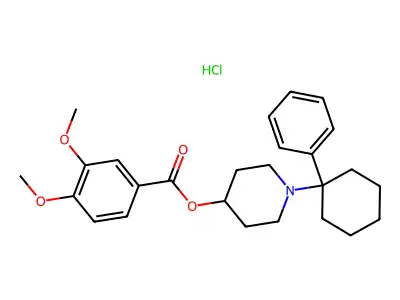 4-Piperidinol, 1-(1-phenyl-1-cyclohexyl)-, 3,4-dimethoxybenzoate, hydrochloride structure