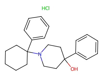 4-Piperidinol, 4-phenyl-1-(1-phenylcyclohexyl)-, hydrochloride structure