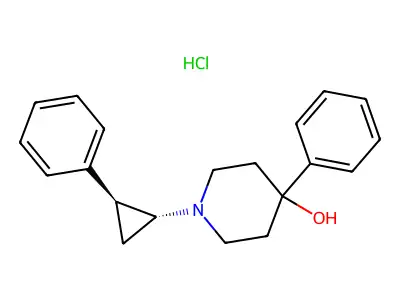 4-Piperidinol, 4-phenyl-1-(2-phenylcyclopropyl)-, hydrochloride, (E)- structure