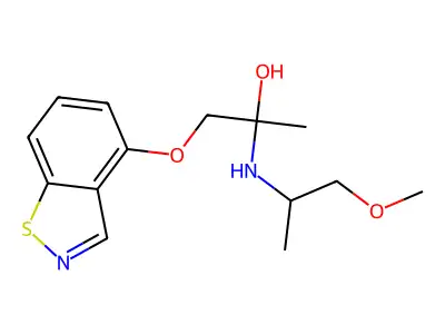2-Propanol, 1-(1,2-benzisothiazol-4-yloxy)-2-((1-methoxy-2-propyl)amino)- structure