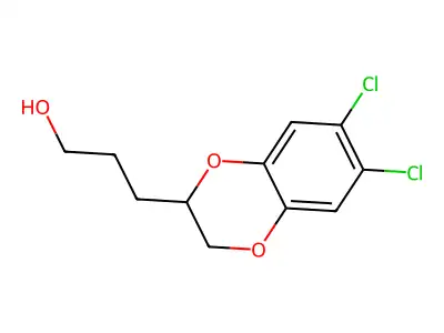 Propanol, 3-(6,7-dichloro-1,4-benzodioxan-2-yl)- structure