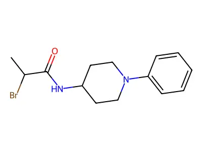 2-Bromo-N-(1-phenylpiperidin-4-yl)propanimidic acid structure