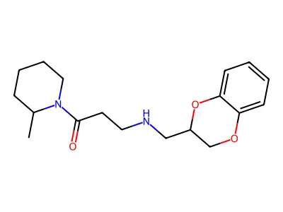 1-Propanone, 3-(((1,4-benzodioxan-2-yl)methyl)amino)-1-(2-methylpiperidino)- structure