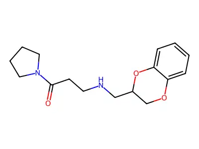 1-Propanone, 3-(((1,4-benzodioxan-2-yl)methyl)amino)-1-(1-pyrrolidinyl)- structure