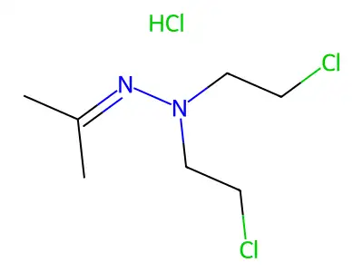 2-Propanone, 2,2-bis(2-chloroethyl)hydrazone, monohydrochloride structure