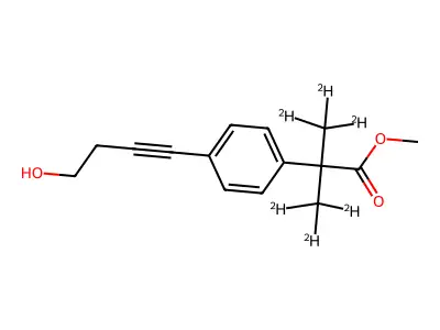 Methyl 2-[4-(4-hydroxybut-1-ynyl)phenyl]-2-methylpropanoate structure