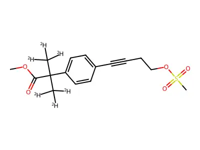Methyl 2-methyl-2-[4-(4-methylsulfonyloxybut-1-ynyl)phenyl]propanoate structure
