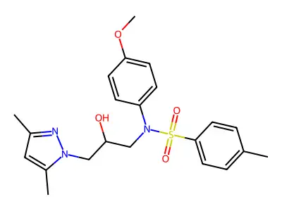 N-(3-(3,5-dimethyl-1H-pyrazol-1-yl)-2-hydroxypropyl)-N-(4-methoxyphenyl)-4-methylbenzenesulfonamide structure