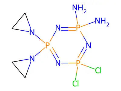 1,3,5,2,4,6-Triazatriphosphorine, 2,2,4,4,6,6-hexahydro-2,2-bis(1-aziridinyl)-4,4-diamino-6,6-dichloro- structure