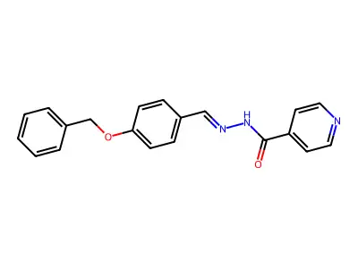 N-[(4-phenylmethoxyphenyl)methylideneamino]pyridine-4-carboxamide structure