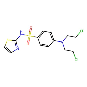 4-[bis(2-chloroethyl)amino]-N-(1,3-thiazol-2-yl)benzenesulfonamide structure