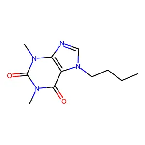 7-Butyl-3,7-dihydro-1,3-dimethyl-1H-purine-2,6-dione structure