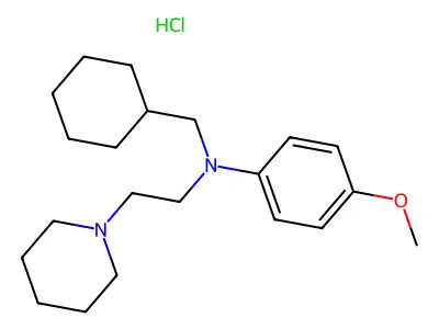 Piperidine, 1-(2-(N-(cyclohexylmethyl)-p-anisidino)ethyl)-, monohydrochloride structure