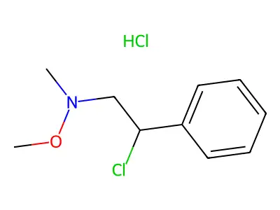 Phenethylamine, beta-chloro-N-methyl-N-methoxy-, hydrochloride structure