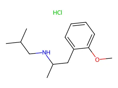 Phenethylamine, N-isobutyl-o-methoxy-alpha-methyl-, hydrochloride structure
