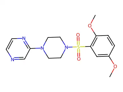 2-[4-(2,5-Dimethoxyphenyl)sulfonylpiperazin-1-yl]pyrazine structure