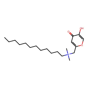 N-Dodecyl-5-hydroxy-N,N-dimethyl-4-oxo-4H-pyran-2-methanaminium structure