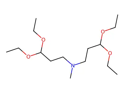 Propionaldehyde, 3,3'-methyliminobis-, tetraethyl acetal structure