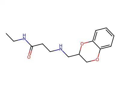 Propionamide, 3-(((1,4-benzodioxan-2-yl)methyl)amino)-N-ethyl- structure