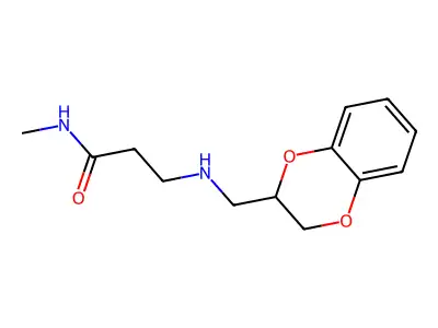 Propionamide, 3-(((1,4-benzodioxan-2-yl)methyl)amino)-N-methyl- structure