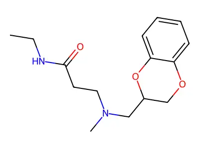 Propionamide, 3-(((1,4-benzodioxan-2-yl)methyl)methylamino)-N-ethyl- structure