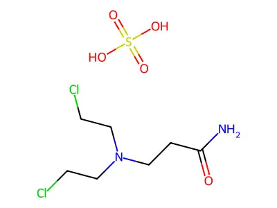 Propionamide, 3-(bis(2-chloroethyl)amino)-, sulfate structure
