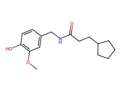 Propionamide, 3-cyclopentane-N-vanillyl- structure