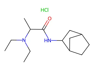 Propionamide, 2-(diethylamino)-N-(2-norbornanyl)-, hydrochloride structure