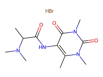 Propionamide, 2-(dimethylamino)-N-(2,4-dioxo-1,3,6-trimethyl-1,2,3,4-tetrahydro-5-pyrimidinyl)-, hydrobromide structure