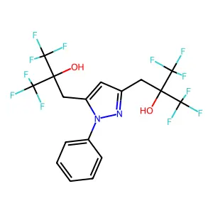 3,5-Pyrazolediethanol, 1-phenyl-alpha,alpha,alpha',alpha'-tetrakis(trifluoromethyl)- structure