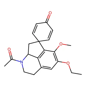 5-Acetyl-10-ethoxy-11-methoxyspiro[5-azatricyclo[6.3.1.04,12]dodeca-1(12),8,10-triene-2,4'-cyclohexa-2,5-diene]-1'-one structure