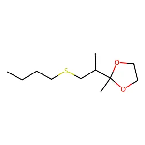 1,3-Dioxolane, 2-(2-(butylthio)-1-methylethyl)-2-methyl- structure