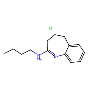 3H-1-Benzazepin-2-amine, 4,5-dihydro-N-butyl-, monohydrochloride structure