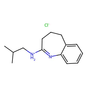 3H-1-Benzazepin-2-amine, 4,5-dihydro-N-(2-methylpropyl)-, monohydrochloride structure