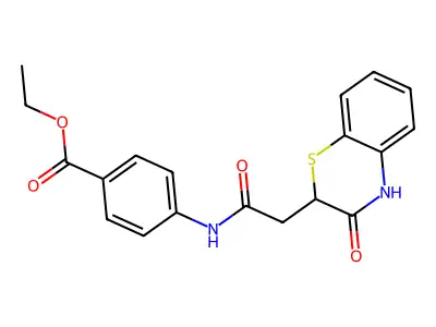 ethyl 4-[[2-(3-oxo-4H-1,4-benzothiazin-2-yl)acetyl]amino]benzoate structure